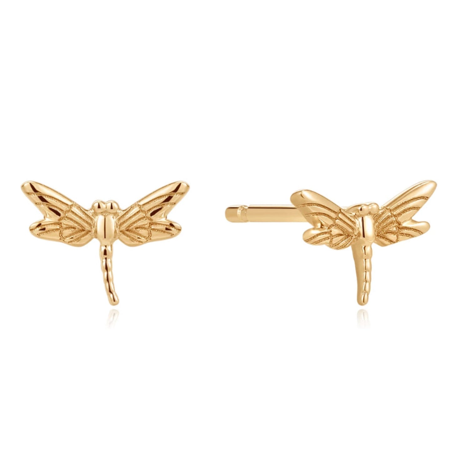 Solid Gold Dragonfly Stud Single