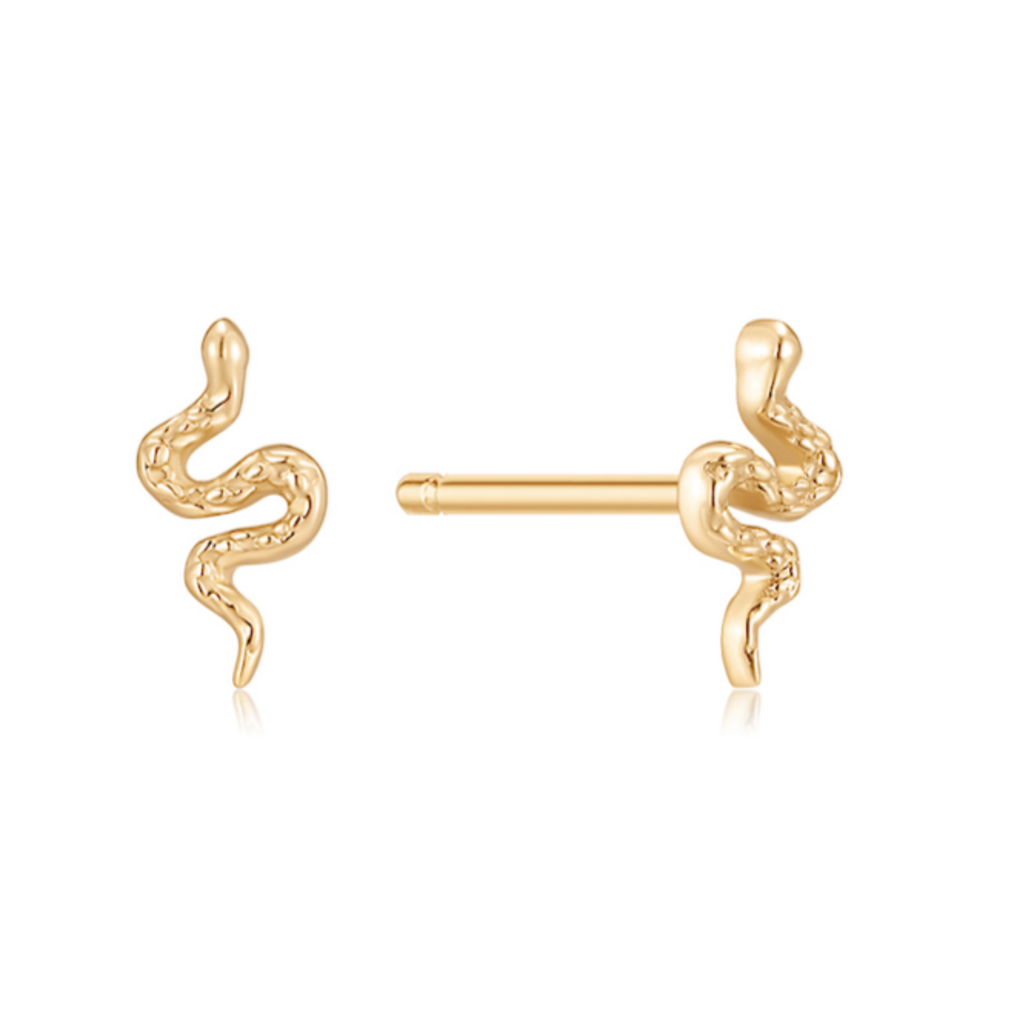Solid Gold Serpent Stud Single