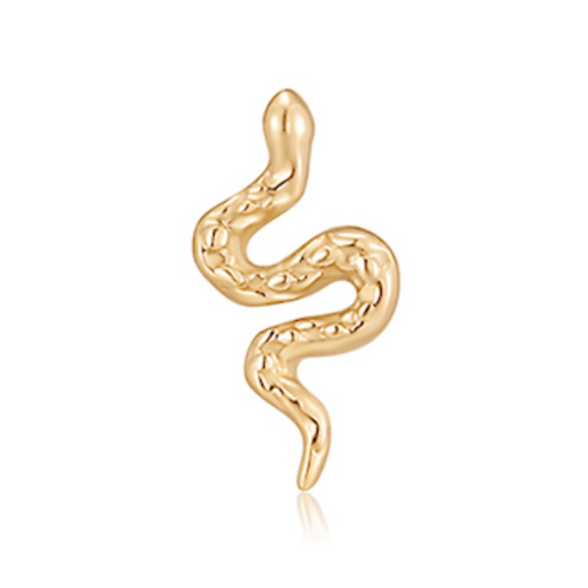 Solid Gold Serpent Stud Single
